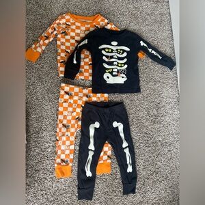 Skeleton and Pumpkin Halloween Pajama Set